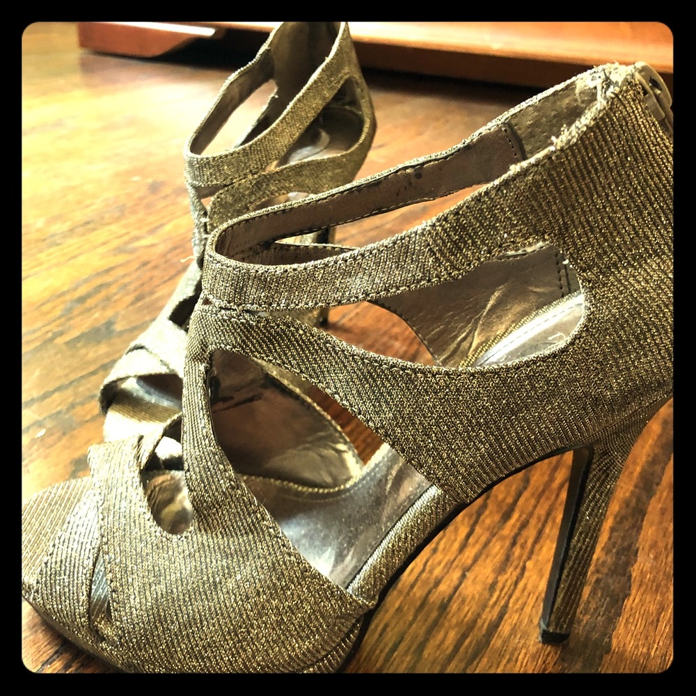 Shimmery silver heels